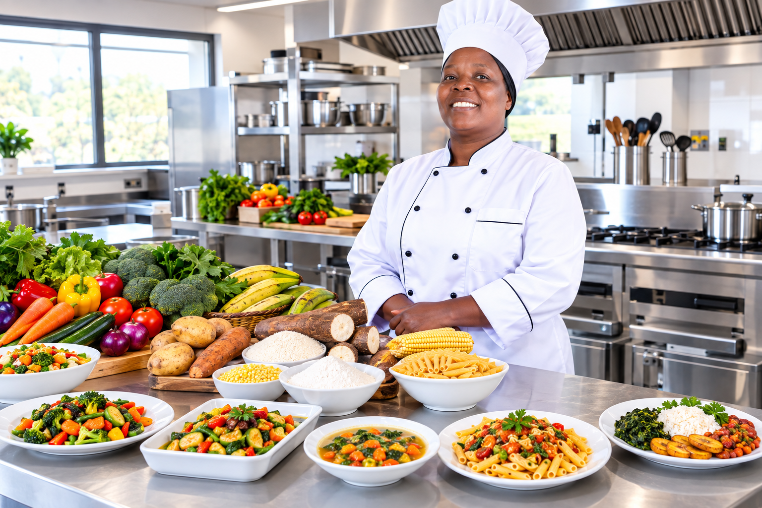 Prepare vegetable and starch dishes