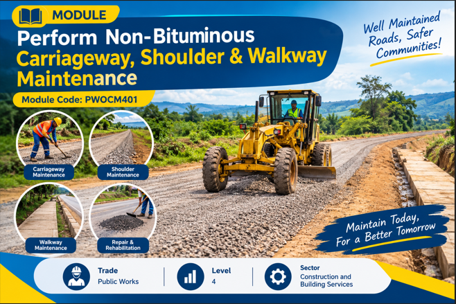 PERFORM NON - BITUMINOUS CARRIAGEWAY, SHOULDER & WALKWAY MAINTENANCE
